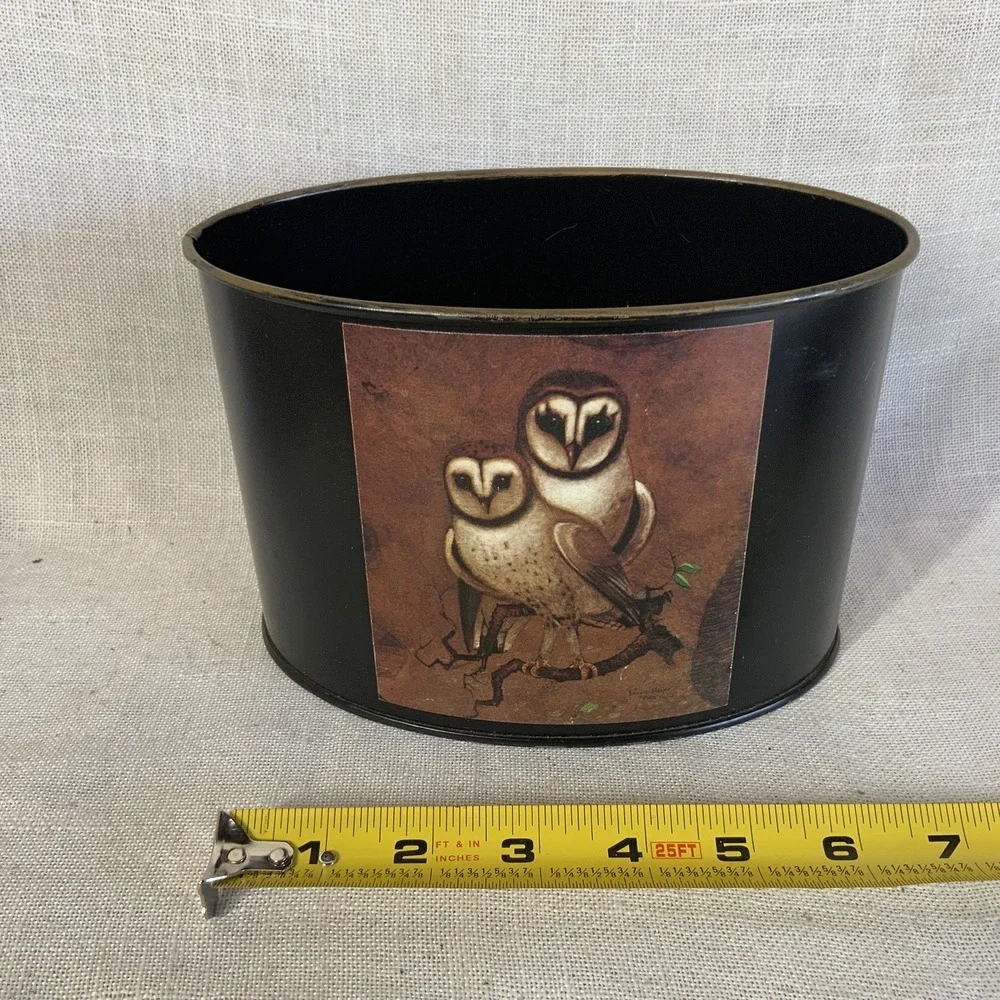 VTG Keller Charles of Philadelphia Owls Metal Desk Trash‎ Can Pen Holder Oval